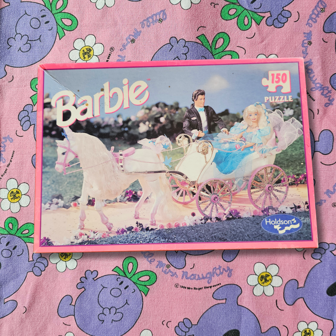 Barbie Crystal Horse and Carriage 150 Piece Puzzle (1992)