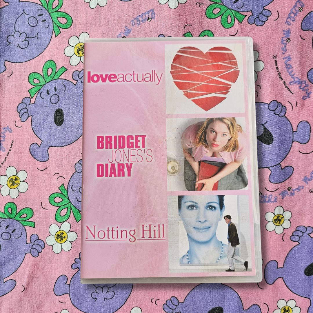Love Actually (2003), Bridget Jones's Diary (2001), & Notting Hill (1999) DVDs