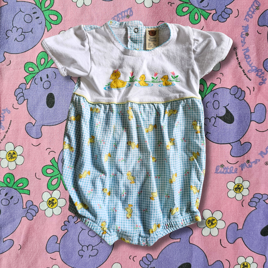 Vintage Teeny Weeny Duckling Baby Romper - Size 0