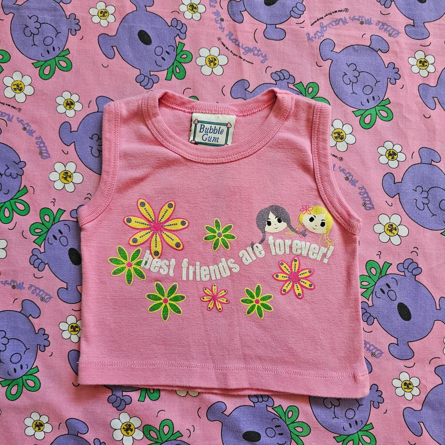 Vintage Bubble Gum Singlet - Size 0