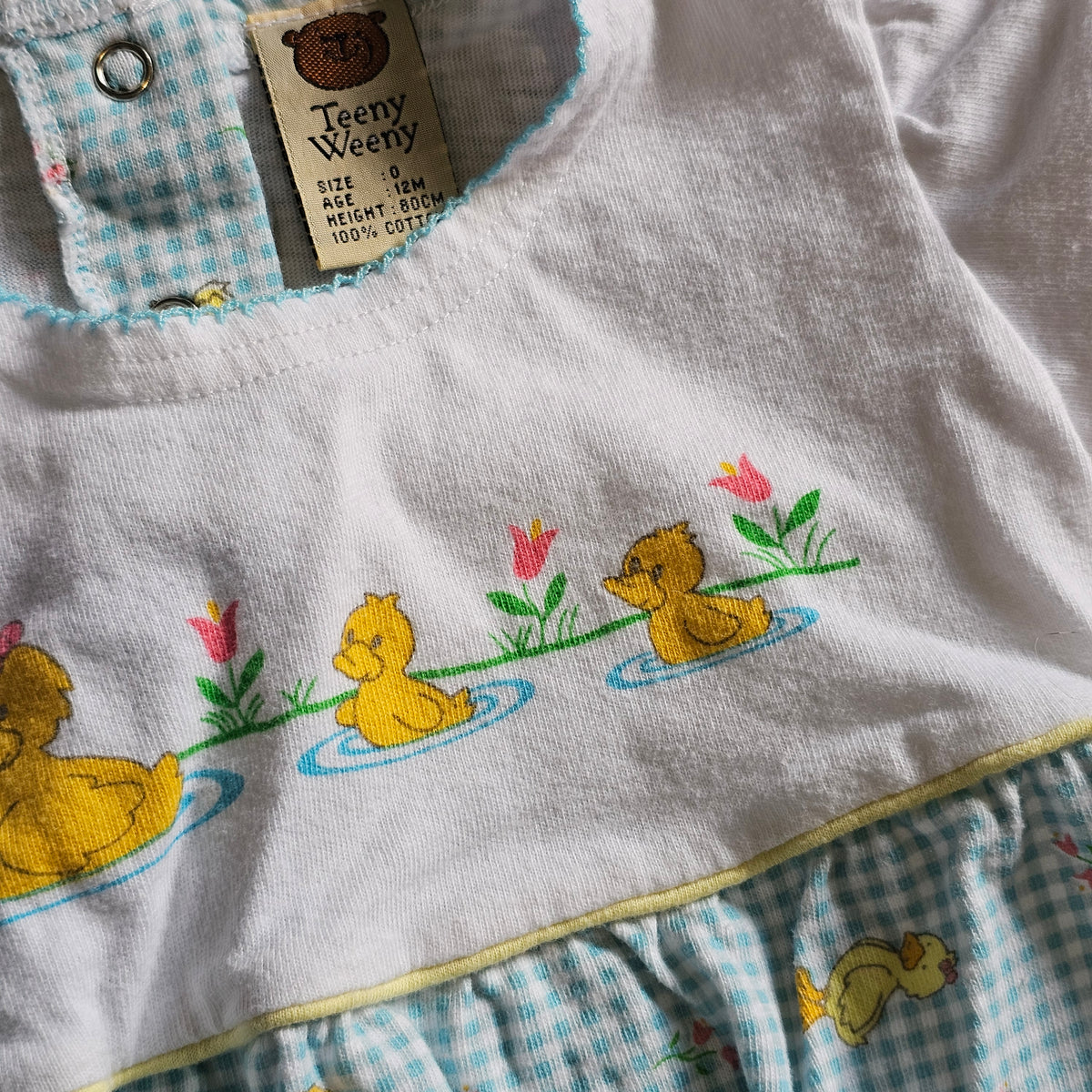 Vintage Teeny Weeny Duckling Baby Romper - Size 0