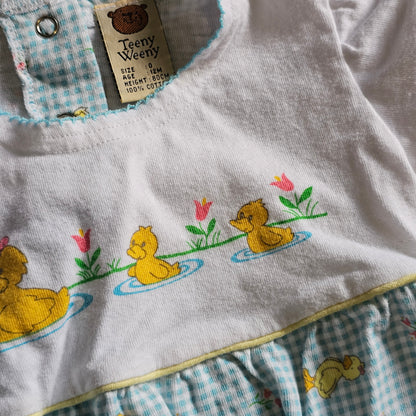 Vintage Teeny Weeny Duckling Baby Romper - Size 0